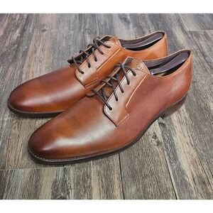 Cole Haan Grand Series Mens 12 M British Tan Leather Plain Toe Derby C35107